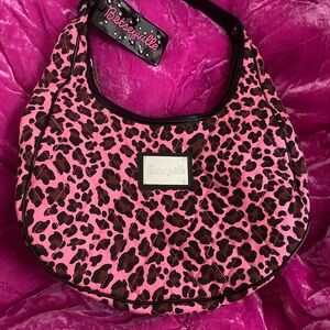 Betsey Johnson Pink Leopard Print Bag